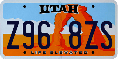 UT license plate Z968ZS
