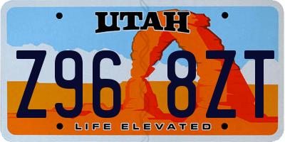 UT license plate Z968ZT