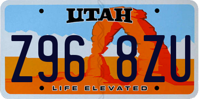 UT license plate Z968ZU