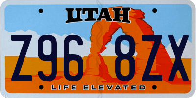 UT license plate Z968ZX