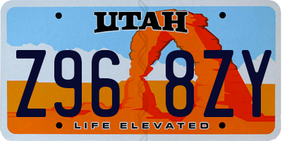 UT license plate Z968ZY