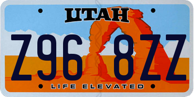 UT license plate Z968ZZ