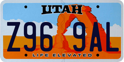 UT license plate Z969AL