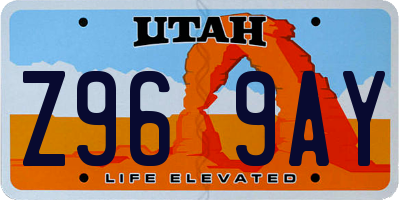 UT license plate Z969AY