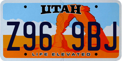 UT license plate Z969BJ