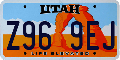 UT license plate Z969EJ