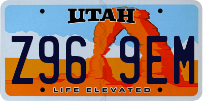 UT license plate Z969EM