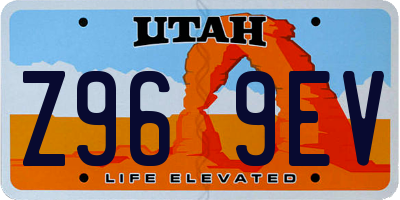UT license plate Z969EV