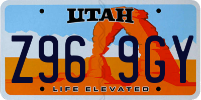 UT license plate Z969GY