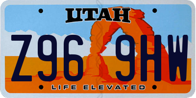 UT license plate Z969HW