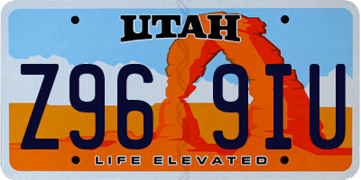UT license plate Z969IU