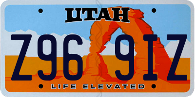 UT license plate Z969IZ