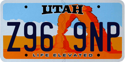 UT license plate Z969NP