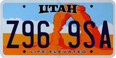 UT license plate Z969SA