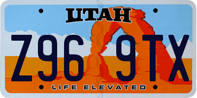 UT license plate Z969TX