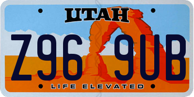 UT license plate Z969UB