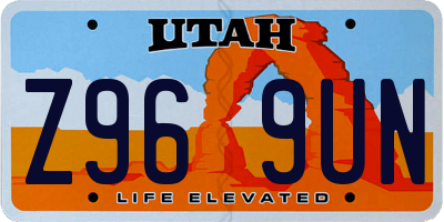 UT license plate Z969UN