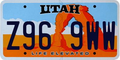 UT license plate Z969WW