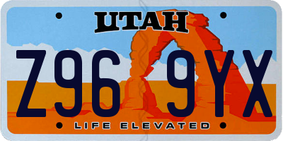 UT license plate Z969YX
