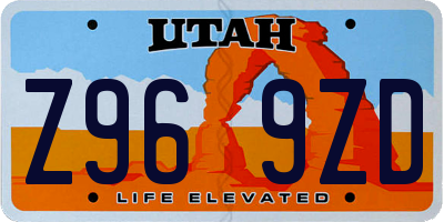UT license plate Z969ZD