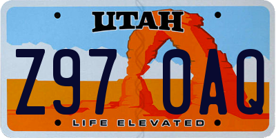 UT license plate Z970AQ