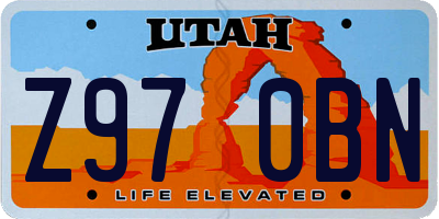 UT license plate Z970BN