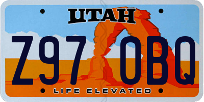 UT license plate Z970BQ