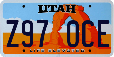 UT license plate Z970CE
