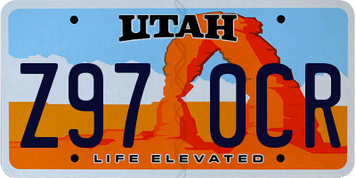 UT license plate Z970CR