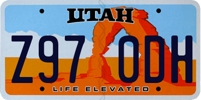 UT license plate Z970DH