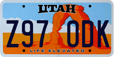 UT license plate Z970DK