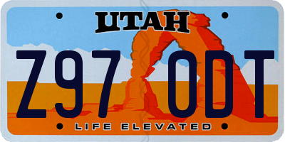 UT license plate Z970DT