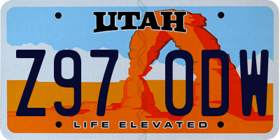 UT license plate Z970DW