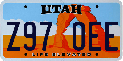 UT license plate Z970EE