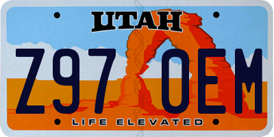 UT license plate Z970EM