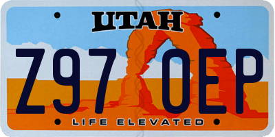 UT license plate Z970EP