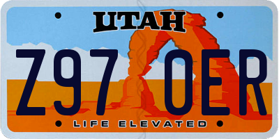 UT license plate Z970ER
