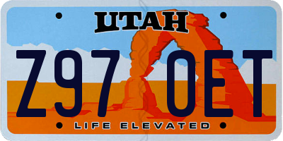 UT license plate Z970ET