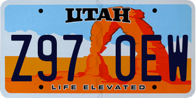 UT license plate Z970EW