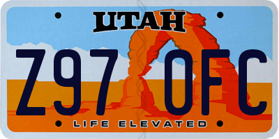 UT license plate Z970FC