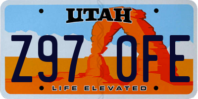 UT license plate Z970FE