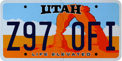 UT license plate Z970FI