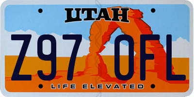 UT license plate Z970FL