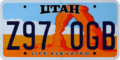 UT license plate Z970GB