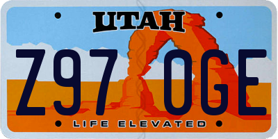 UT license plate Z970GE