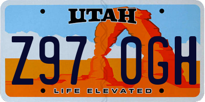 UT license plate Z970GH