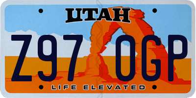 UT license plate Z970GP