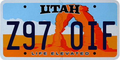 UT license plate Z970IF