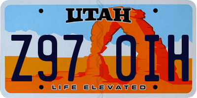 UT license plate Z970IH
