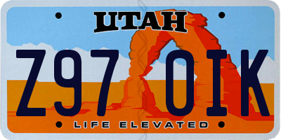 UT license plate Z970IK